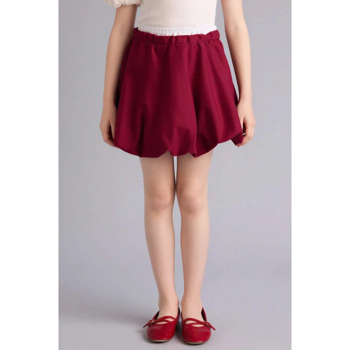 Defacto G7083A8BR506 Bordo Balon Etek Kız Çocuk
