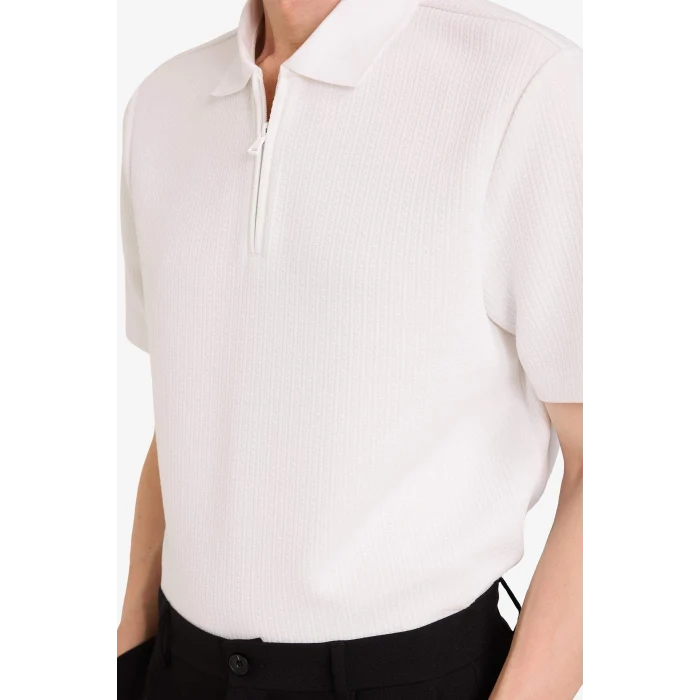 Defacto D7227AXWT32 Beyaz Regular Fıt Polo Yaka Kısa Kollu Polo Tişört