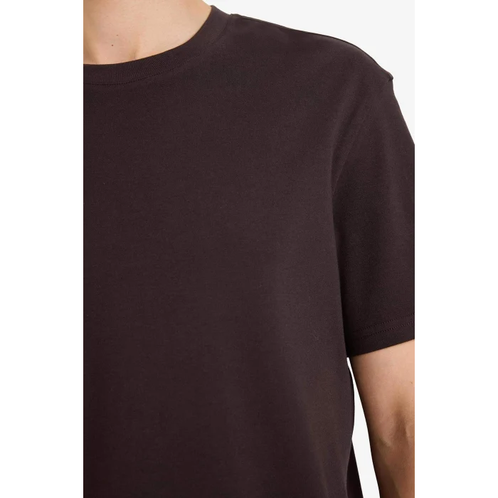 Defacto E7961AXBN192 Kahve REGULAR FIT %100 Pamuk Basic Tişört