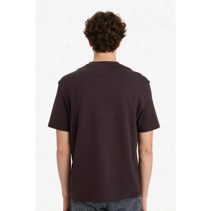 Defacto E7961AXBN192 Kahve REGULAR FIT %100 Pamuk Basic Tişört