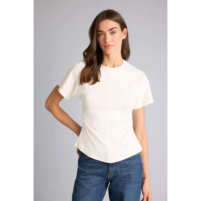 Defacto H0556AXER105 Ekru Regular Fıt Kısa Kollu Tişört
