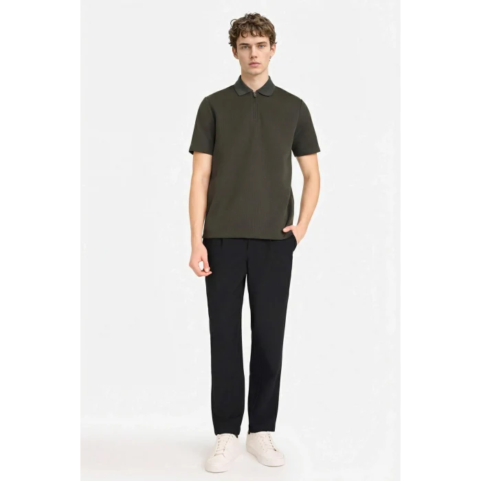 Defacto D7227AXKH190 Haki Regular Fıt Polo Yaka Kısa Kollu Polo Tişört