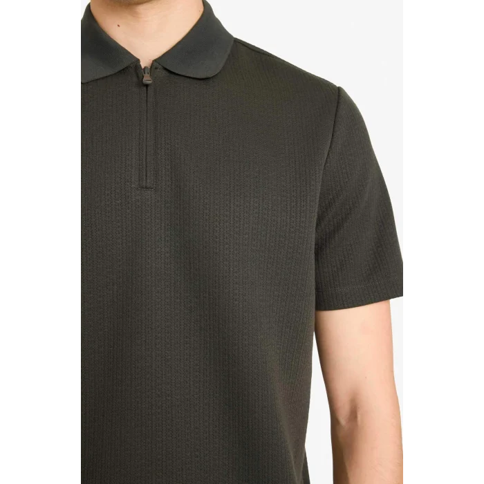 Defacto D7227AXKH190 Haki Regular Fıt Polo Yaka Kısa Kollu Polo Tişört