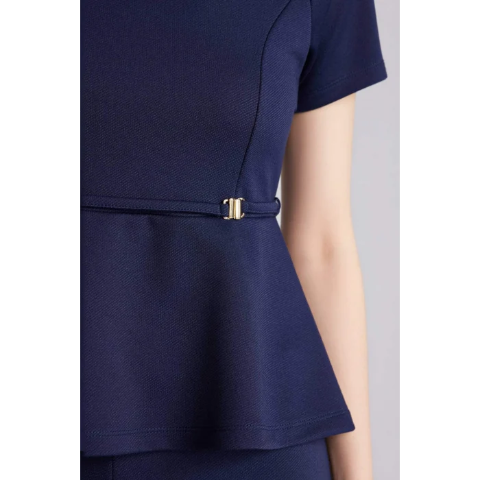 Defacto G9811AXNV31 Lacivert Slım Fıt Bisiklet Yaka Kısa Kollu Tişört