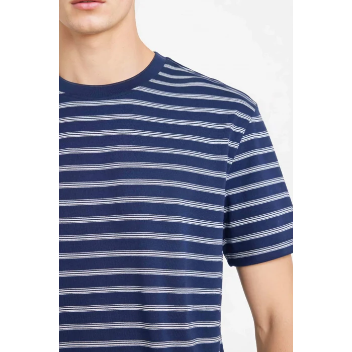 Defacto F9674AXNV241 Lacivert REGULAR FIT %100 Pamuk Tişört