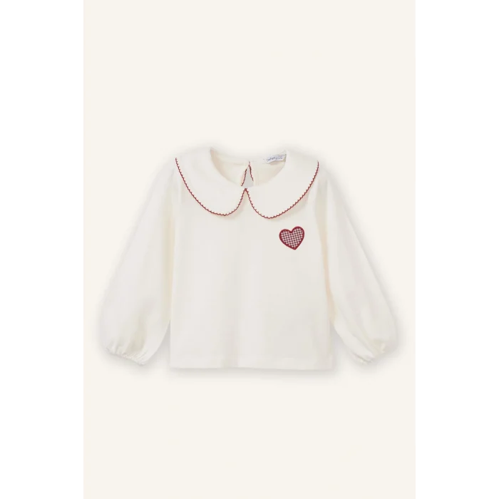 Defacto G8159A5ER99 Ekru %100 Pamuklu Tişört Kız Bebek