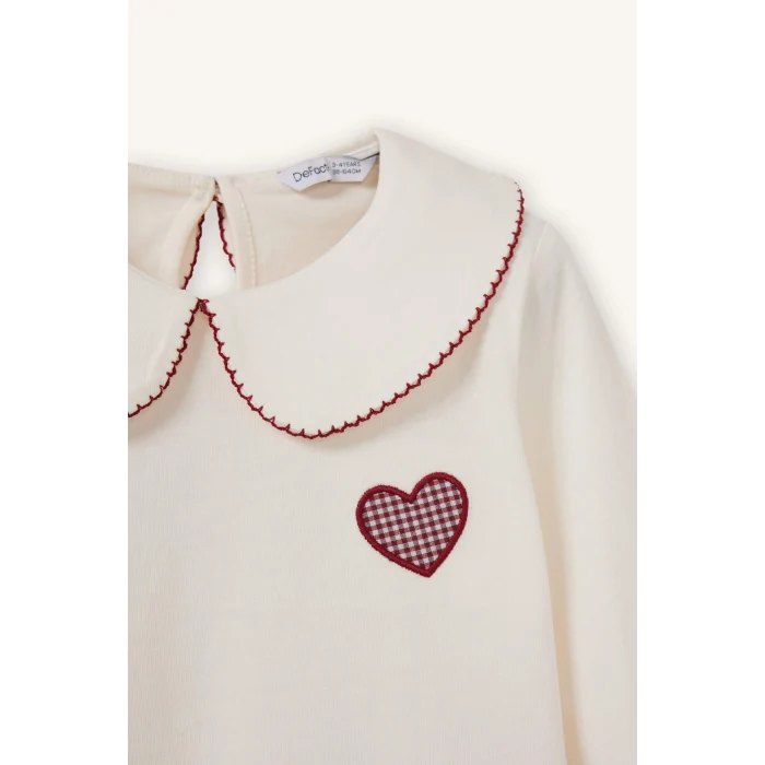 Defacto G8159A5ER99 Ekru %100 Pamuklu Tişört Kız Bebek