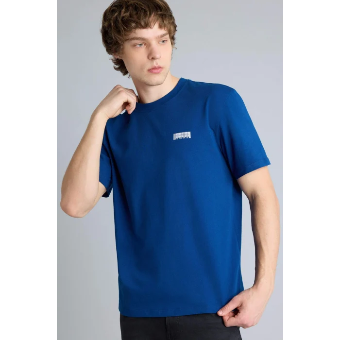 Defacto G3215AXNV147 Lacivert Regular Fıt Baskılı Kısa Kollu Tişört