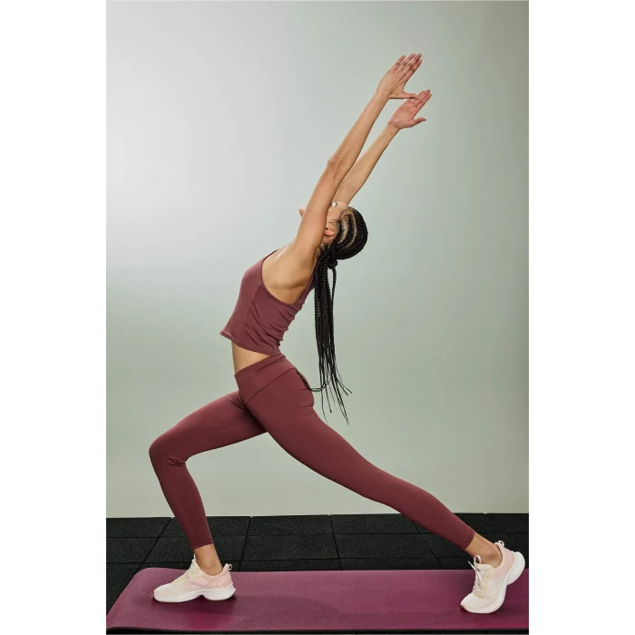 Defacto B4147AXBR252 Bordo Yüksek Bel Beli Saran Tayt