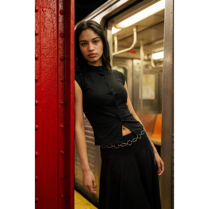 Defacto G8087AXAR191 Antrasit Fıtted Düğmeli Tişört