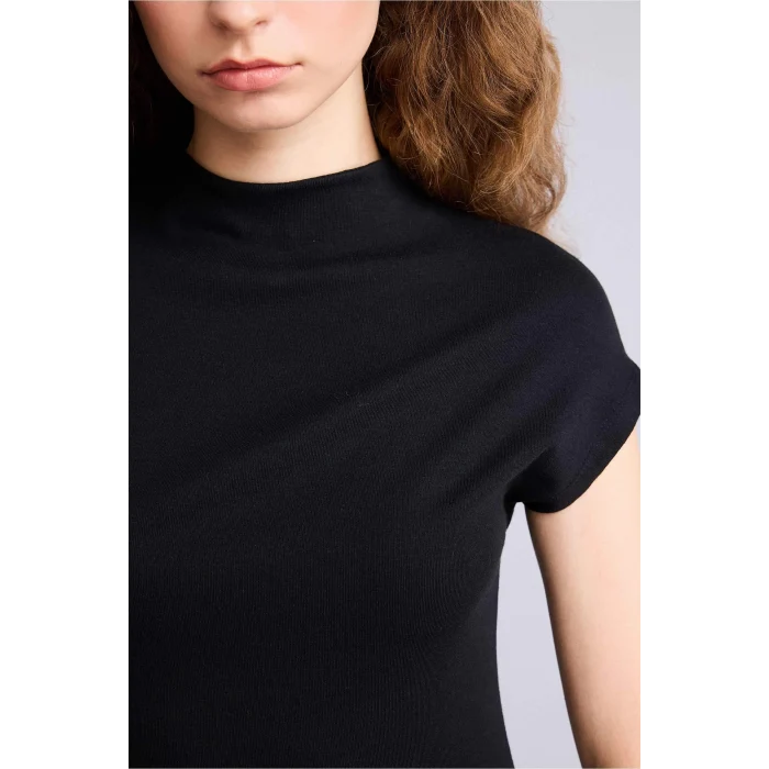 Defacto H0862AXBK81 Siyah Bodycon Vücudu Saran Modal Maxi Elbise