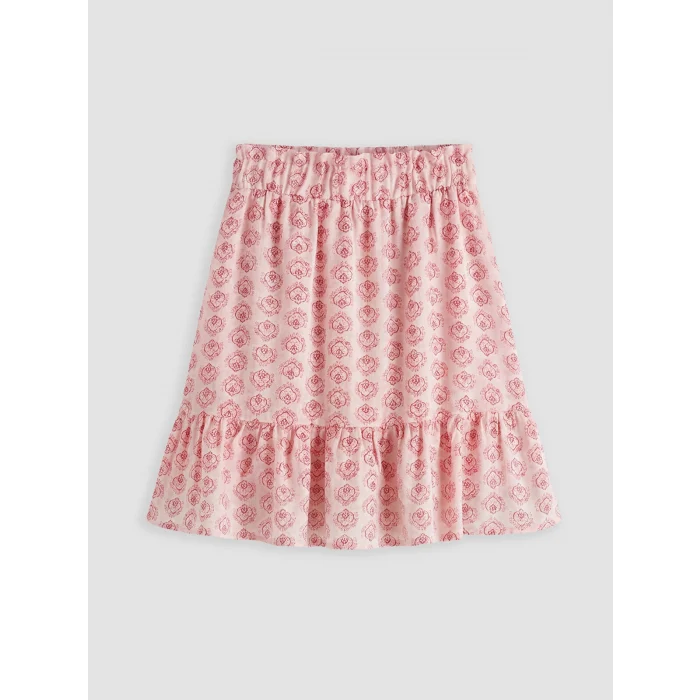 LCW Kids Pembe Kız Çocuk Desenli Beli Lastikli Etek