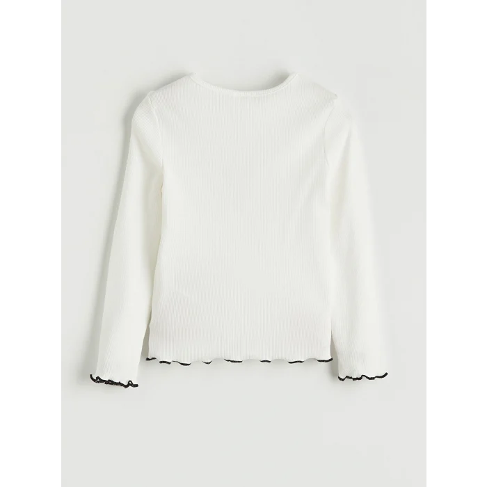 LCW Kids Antrasit Bisiklet Yaka Kız Çocuk Taşlı Elbise ve Tişört