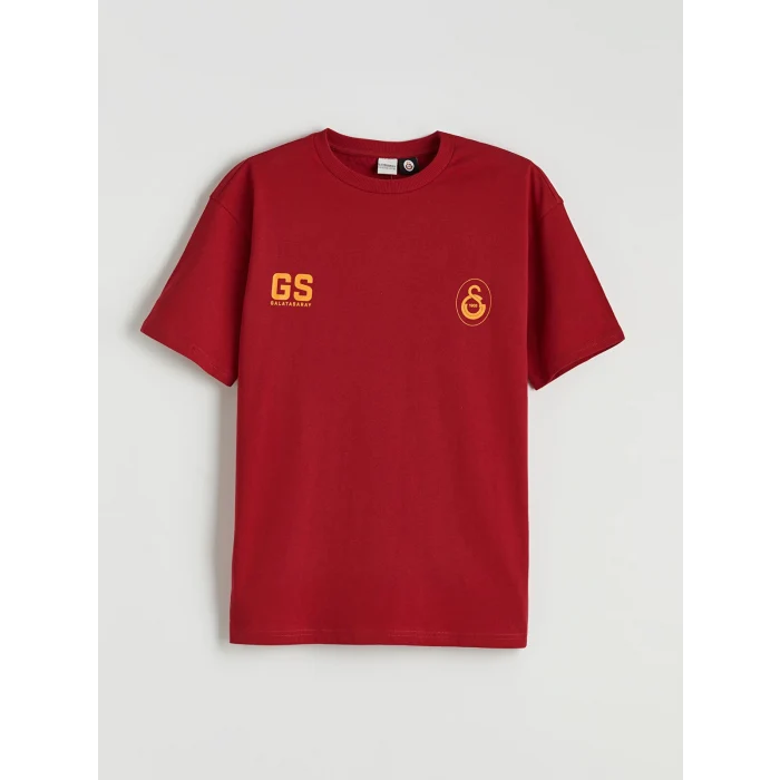 LCW Kids Kırmızı Galatasaray Baskılı Erkek Çocuk Tişört