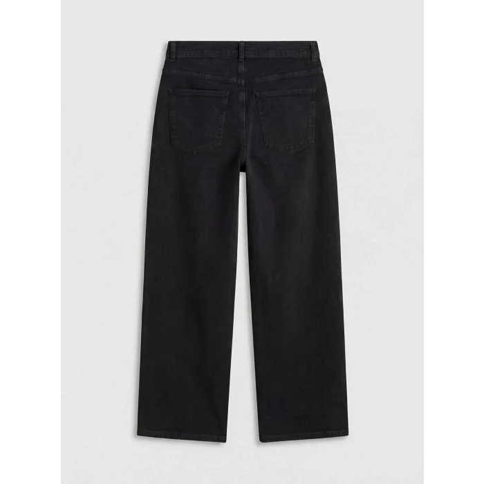 LCW Jeans Siyah Yüksek Bel Wideleg Kadın Jean Pantolon