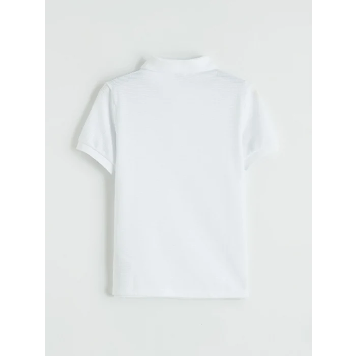 LCW Kids Beyaz Polo Yaka Erkek Çocuk Tişört