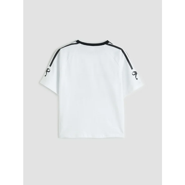 LCW Kids Beyaz Baskılı Kız Çocuk Tişört