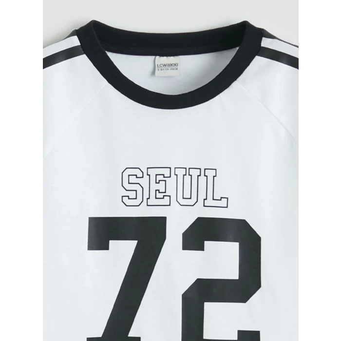 LCW Kids Beyaz Baskılı Kız Çocuk Tişört