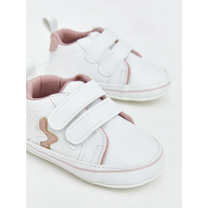 LCW STEPS Beyaz Yıldız Nakışlı Kız Bebek Spor Ayakkabı