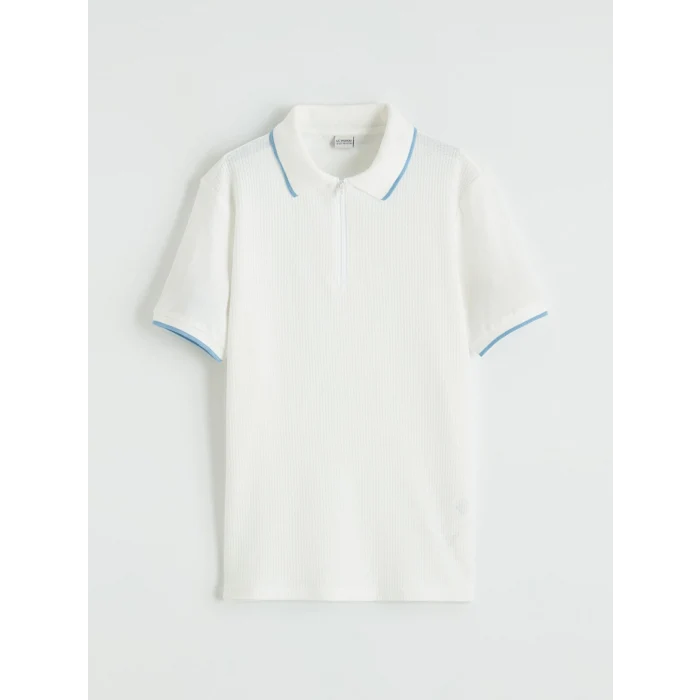 LCW Kids Ekru Polo Yaka Erkek Çocuk Tişört