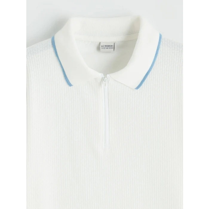 LCW Kids Ekru Polo Yaka Erkek Çocuk Tişört