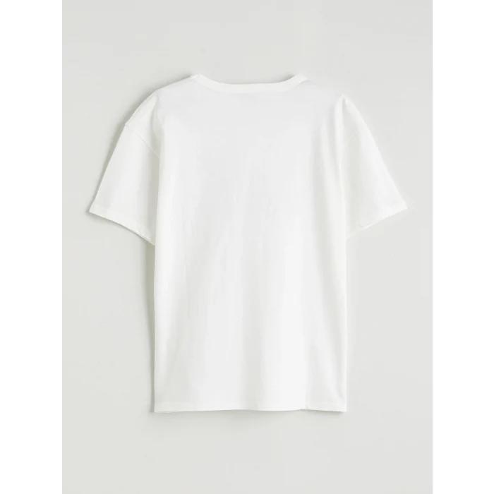 LCW Kids Ekru Baskılı Kısa Kollu Erkek Çocuk Tişört