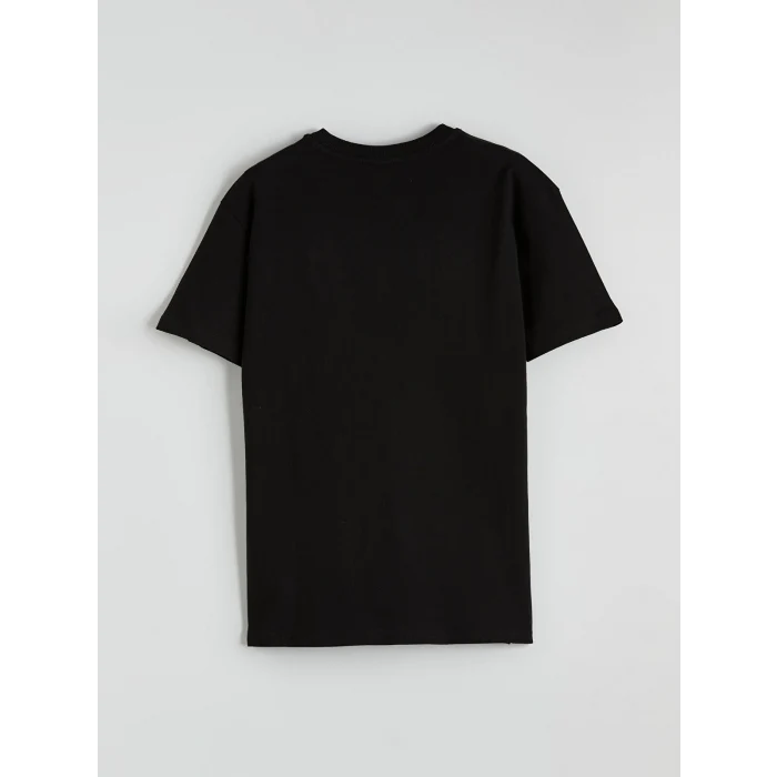 LCW Kids Siyah Erkek Çocuk Baskılı Tişört