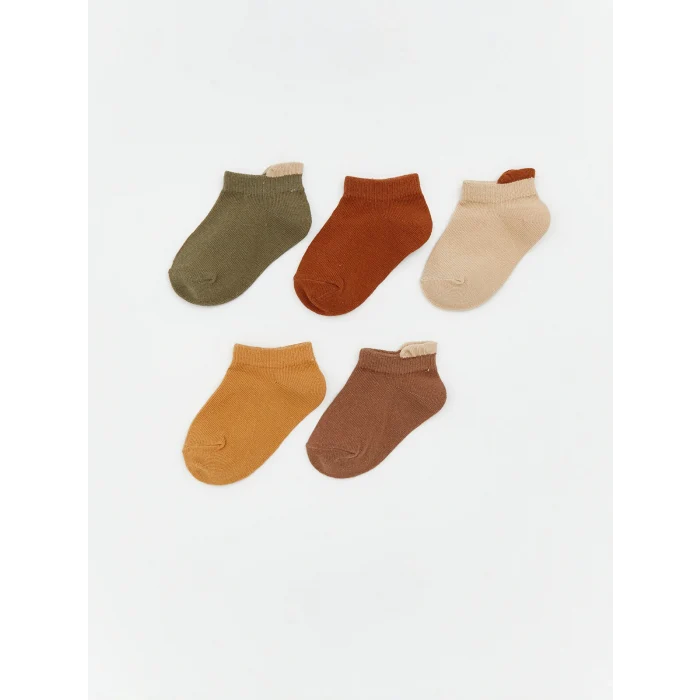 LCW baby Yeşil Erkek Bebek Düz Patik Çorap 5li