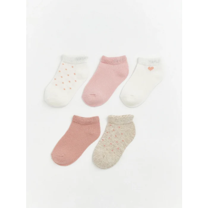 LCW baby Ekru Kız Bebek Patik Çorap 5li