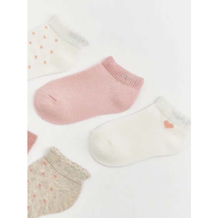 LCW baby Ekru Kız Bebek Patik Çorap 5li