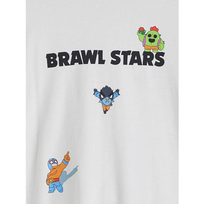 LCW Kids Gri Brawl Stars Baskılı Erkek Çocuk Şortlu Pijama Takımı