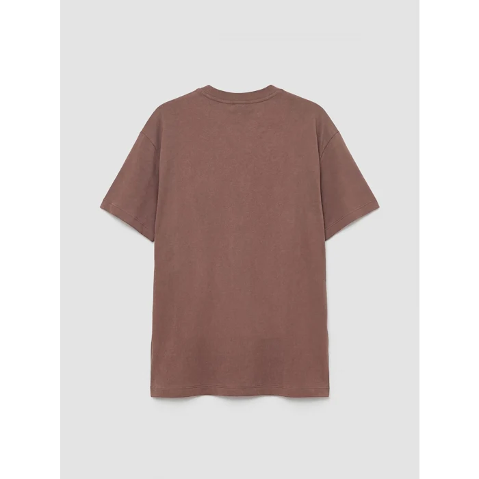 LCW Kids Kahverengi Bisiklet Yaka Capyfun Baskılı Kız Çocuk Tişört