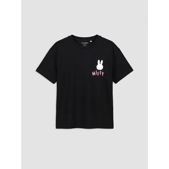 LCW Kids Siyah Miffy Baskılı Kız Çocuk Tişört ve Tayt