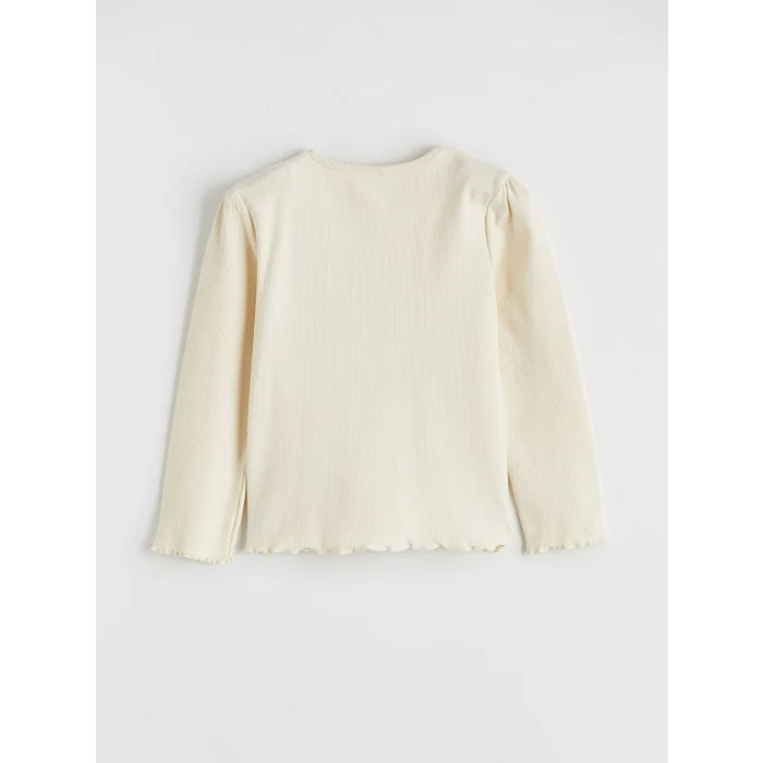 LCW Kids Ekru Kalp Baskılı Kız Çocuk Bluz ve Tayt Pantolon