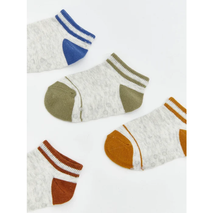 LCW baby Gri Erkek Bebek Patik Çorap 5li Paket