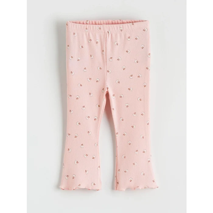 LCW baby Ekru Fiyonklu Kız Bebek Tişört ve Tayt