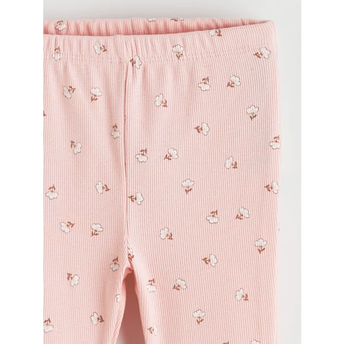 LCW baby Ekru Fiyonklu Kız Bebek Tişört ve Tayt