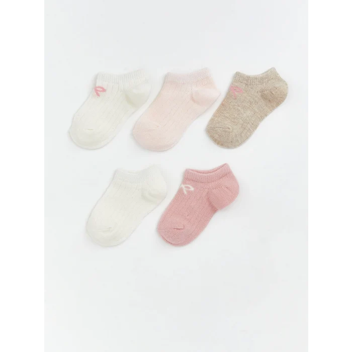 LCW baby Ekru Kız Bebek Patik Çorap 5li