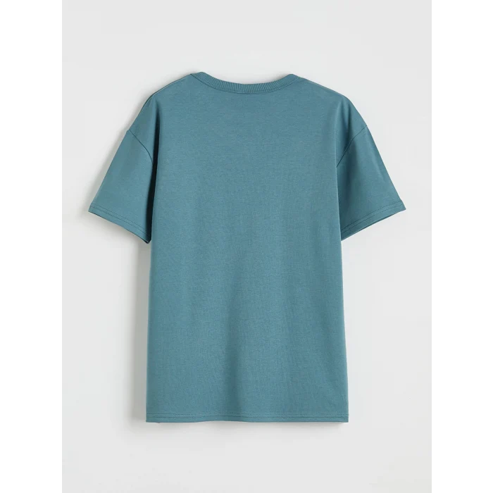 LCW Kids Yeşil Yazı Baskılı Erkek Çocuk Tişört