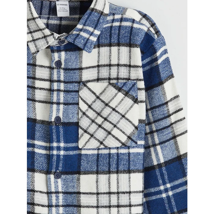 LCW Kids Lacivert Ekose Erkek Çocuk Oduncu Gömlek