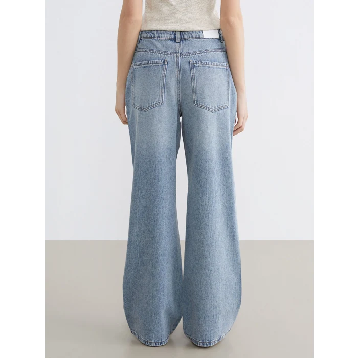 XSIDE Mavi Taşlı Wideleg Kadın Jean Pantolon