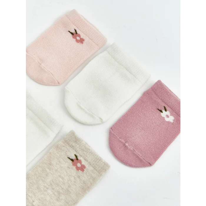 LCW baby Pembe Kız Bebek Patik Çorap 5li