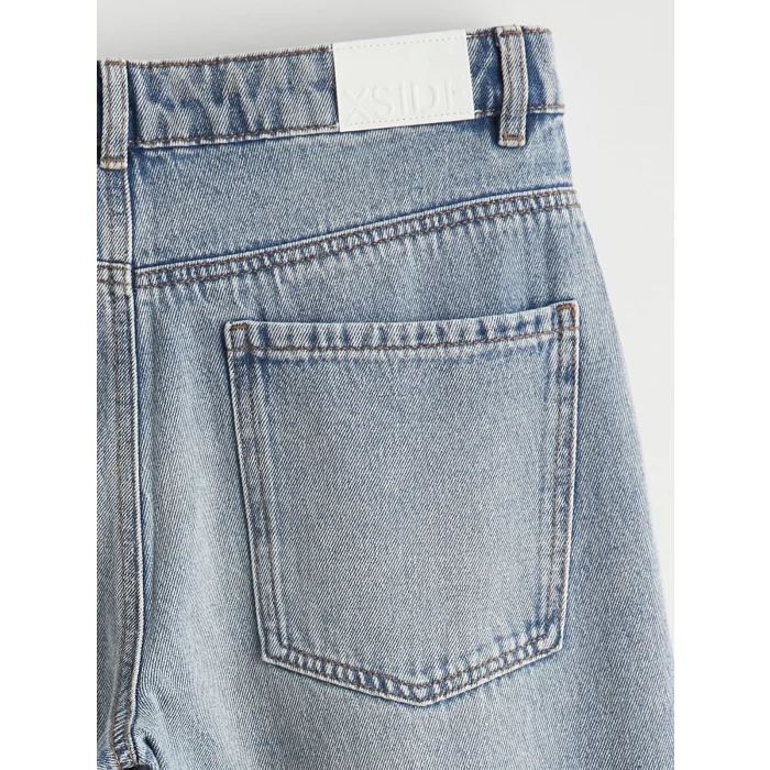 XSIDE Mavi Taşlı Wideleg Kadın Jean Pantolon
