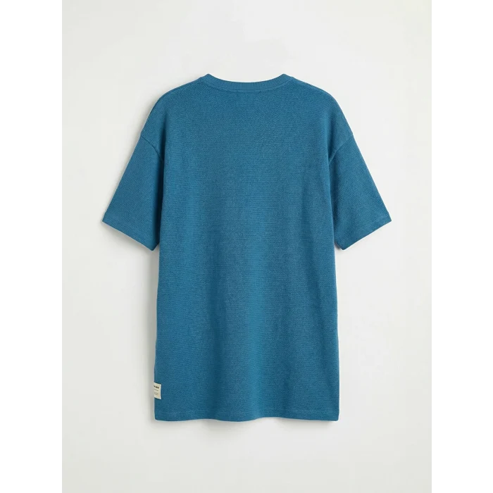 LCW Kids Mavi Bisiklet Yaka Erkek Çocuk Tişört