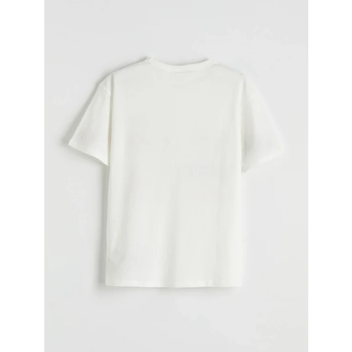 LCW Kids Ekru Bisiklet Yaka Stumble Guys Baskılı Erkek Çocuk Tişört