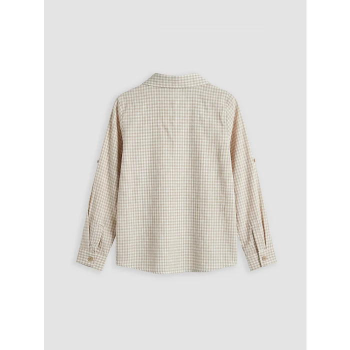 LCW Kids Bej Ekose Erkek Çocuk Gömlek