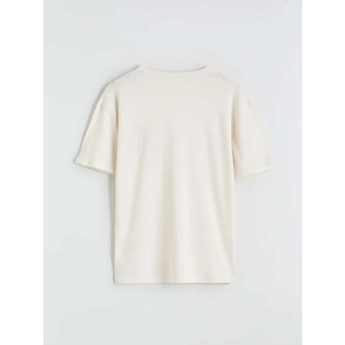 LCW Kids Bej Baskılı Erkek Çocuk Tişört