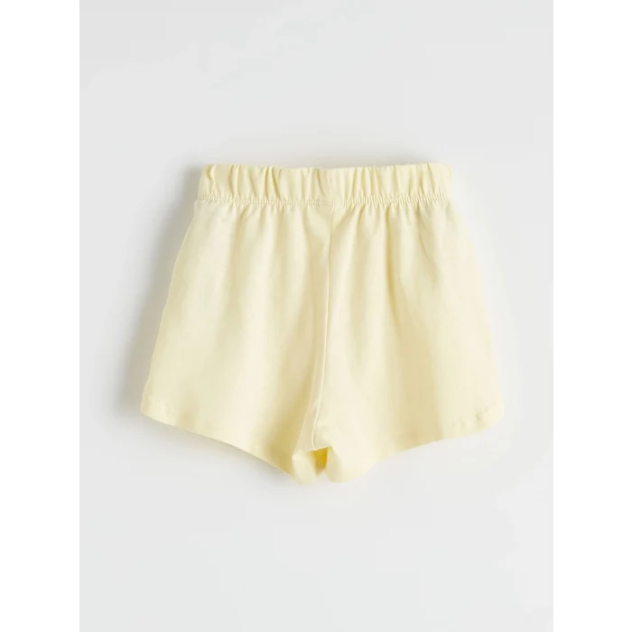 LCW baby Ekru Çiçek Baskılı Fırfırlı Kız Bebek Tişört ve Şort