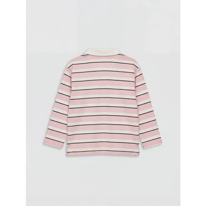 LCW baby Ekru Polo Yaka Kız Bebek Bluz ve Tayt Pantolon