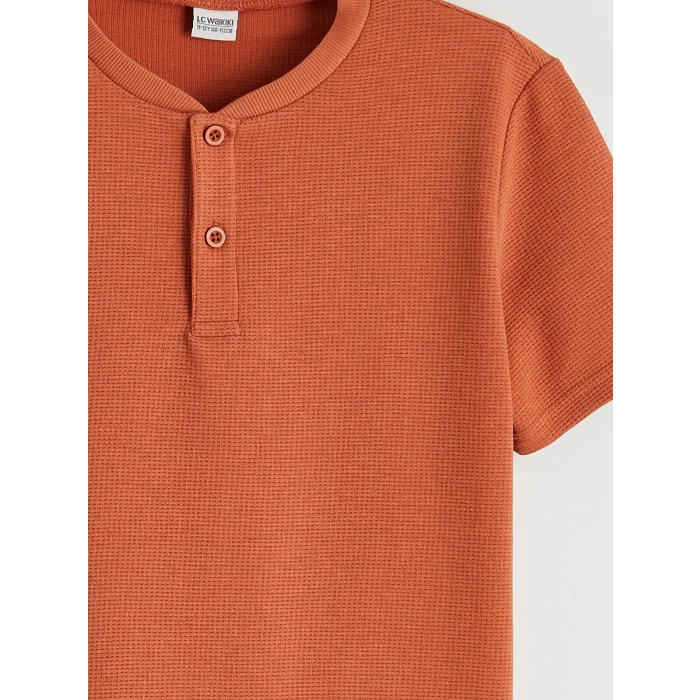 LCW Kids Turuncu Bisiklet Yaka Erkek Çocuk Tişört